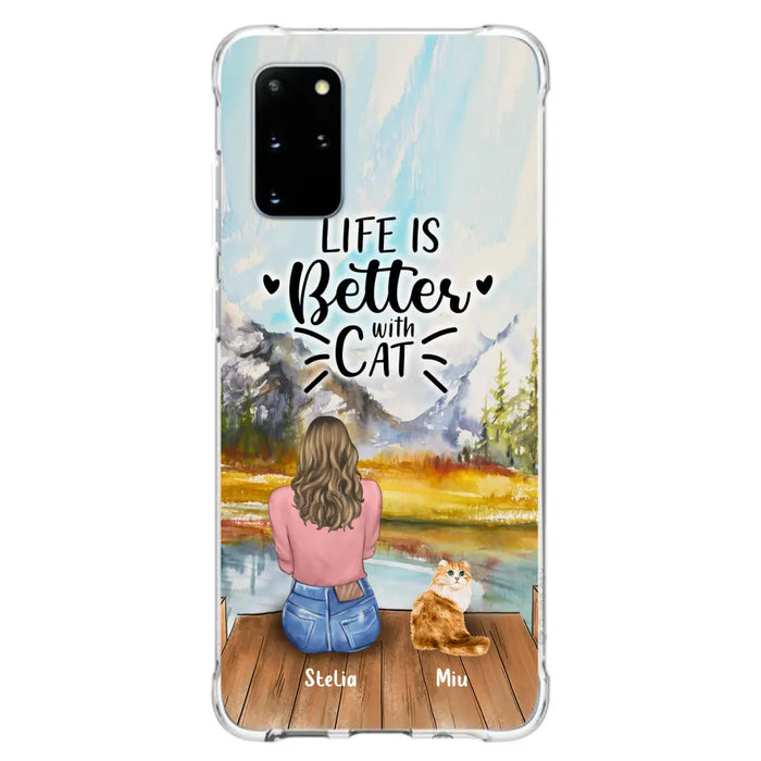 Custom Personalized Cat Mom Phone Case - Gifts For Cat Lovers With Upto 4 Cats - Home Is Where The Paws Are - Case For iPhone, Samsung And Xiaomi