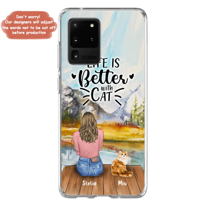 Custom Personalized Cat Mom Phone Case - Gifts For Cat Lovers With Upto 4 Cats - Home Is Where The Paws Are - Case For iPhone, Samsung And Xiaomi