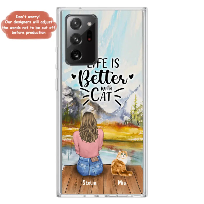 Custom Personalized Cat Mom Phone Case - Gifts For Cat Lovers With Upto 4 Cats - Home Is Where The Paws Are - Case For iPhone, Samsung And Xiaomi