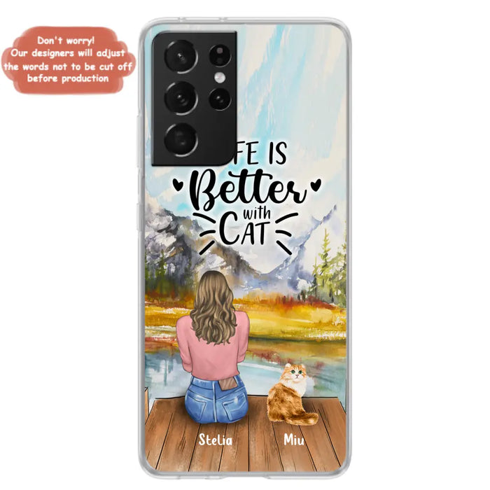 Custom Personalized Cat Mom Phone Case - Gifts For Cat Lovers With Upto 4 Cats - Home Is Where The Paws Are - Case For iPhone, Samsung And Xiaomi