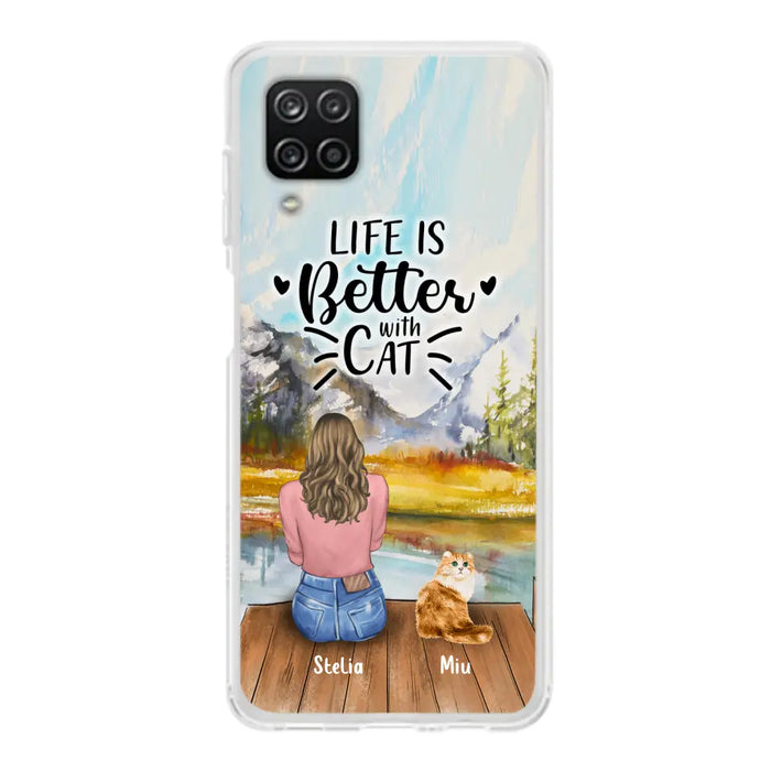 Custom Personalized Cat Mom Phone Case - Gifts For Cat Lovers With Upto 4 Cats - Home Is Where The Paws Are - Case For iPhone, Samsung And Xiaomi