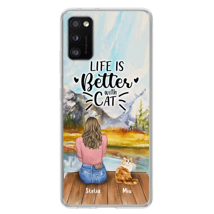 Custom Personalized Cat Mom Phone Case - Gifts For Cat Lovers With Upto 4 Cats - Home Is Where The Paws Are - Case For iPhone, Samsung And Xiaomi