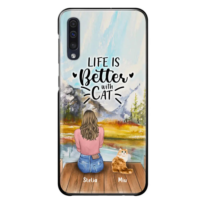 Custom Personalized Cat Mom Phone Case - Gifts For Cat Lovers With Upto 4 Cats - Home Is Where The Paws Are - Case For iPhone, Samsung And Xiaomi