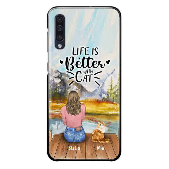 Custom Personalized Cat Mom Phone Case - Gifts For Cat Lovers With Upto 4 Cats - Home Is Where The Paws Are - Case For iPhone, Samsung And Xiaomi