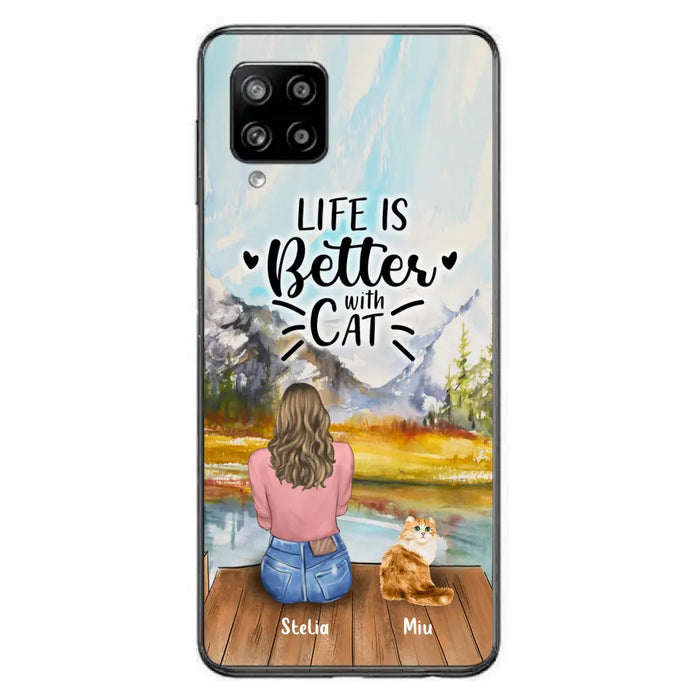 Custom Personalized Cat Mom Phone Case - Gifts For Cat Lovers With Upto 4 Cats - Home Is Where The Paws Are - Case For iPhone, Samsung And Xiaomi