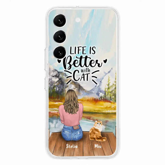 Custom Personalized Cat Mom Phone Case - Gifts For Cat Lovers With Upto 4 Cats - Home Is Where The Paws Are - Case For iPhone, Samsung And Xiaomi