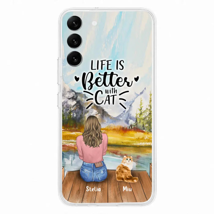 Custom Personalized Cat Mom Phone Case - Gifts For Cat Lovers With Upto 4 Cats - Home Is Where The Paws Are - Case For iPhone, Samsung And Xiaomi