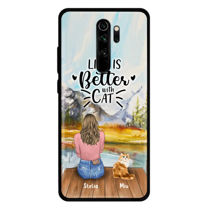 Custom Personalized Cat Mom Phone Case - Gifts For Cat Lovers With Upto 4 Cats - Home Is Where The Paws Are - Case For iPhone, Samsung And Xiaomi