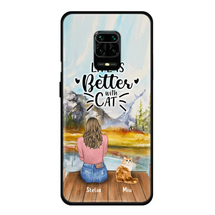 Custom Personalized Cat Mom Phone Case - Gifts For Cat Lovers With Upto 4 Cats - Home Is Where The Paws Are - Case For iPhone, Samsung And Xiaomi