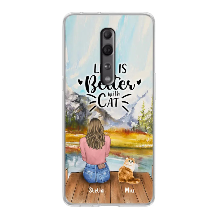 Custom Personalized Cat Mom Phone Case - Gifts For Cat Lovers With Upto 4 Cats - Home Is Where The Paws Are - Case For Oppo, Huawei, Xiaomi, Google Pixel