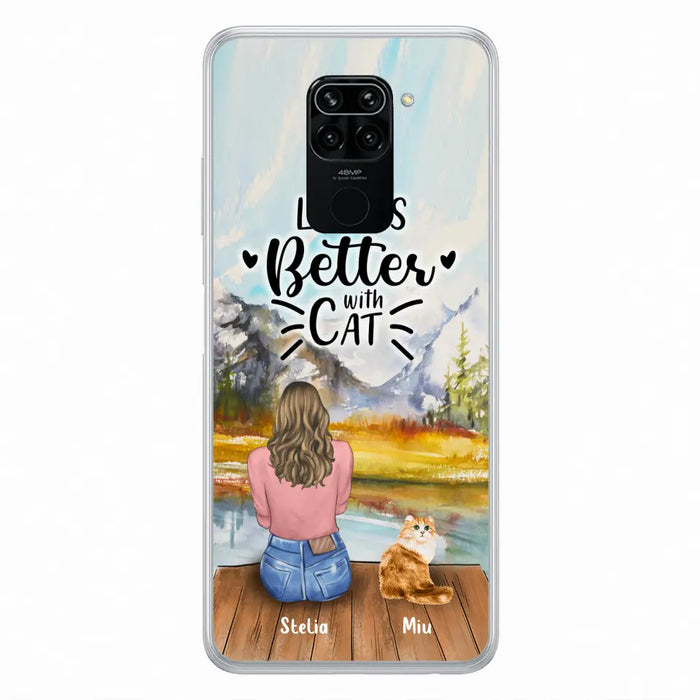 Custom Personalized Cat Mom Phone Case - Gifts For Cat Lovers With Upto 4 Cats - Home Is Where The Paws Are - Case For Oppo, Huawei, Xiaomi, Google Pixel