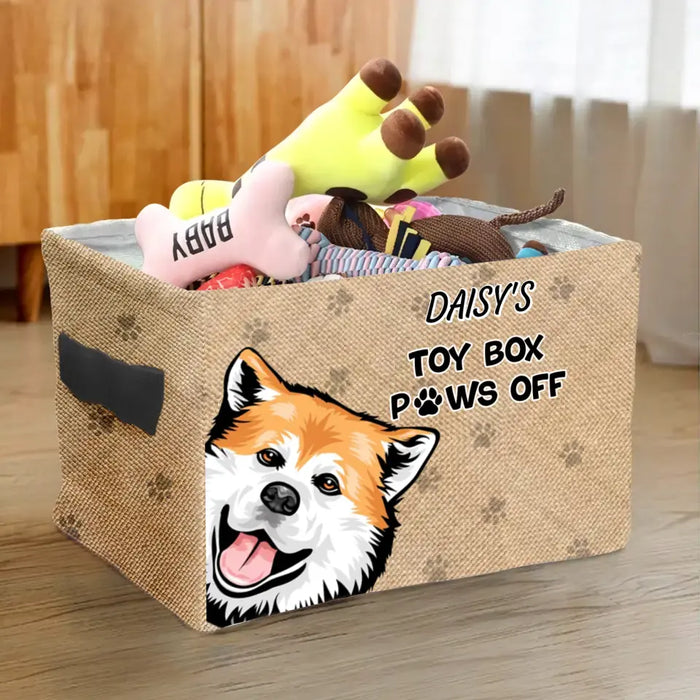 Custom Personalized Pet Storage Box - Upto 5 Dogs/Cats - Gift Idea for Dog/Cat Lovers - Toy Box Paws Off