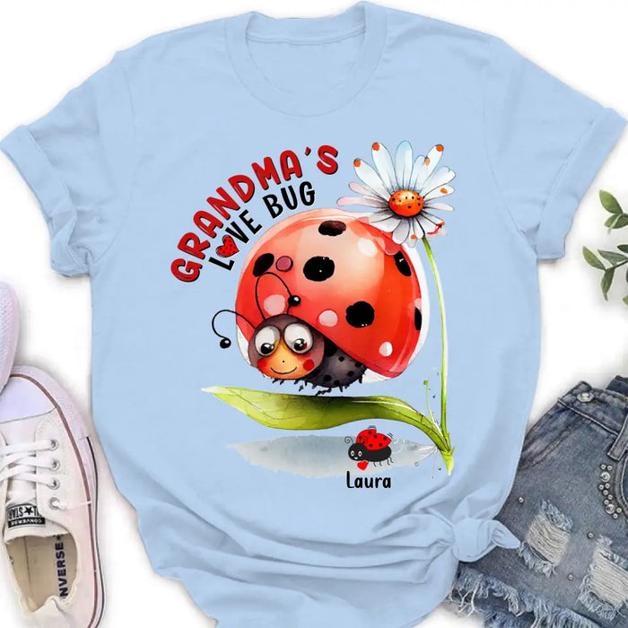 Custom Personalized Grandma Shirt/ Hoodie - Upto 6 Kids - Mother's Day Gift Idea For Grandma - Grandma's Love Bug