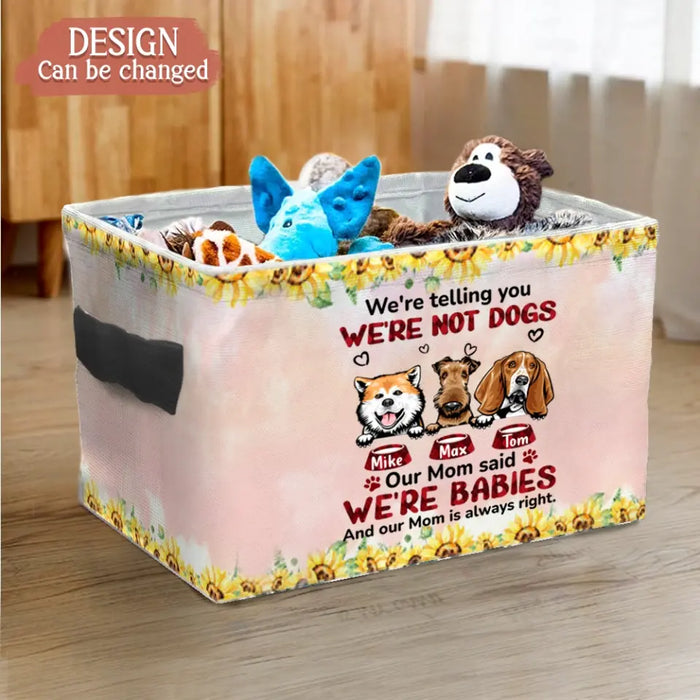 Custom Personalized Pet Storage Box - Upto 10 Dogs/Cats - Gift Idea for Dog/Cat Lovers - We're Not Pets Our Mom Said We're Babies