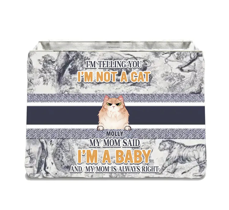 Personalized Pet Storage Box - Up to 10 Dogs/Cats - Gift Idea for Dog/Cat Lovers - I'm Not A Cat I'm A Baby