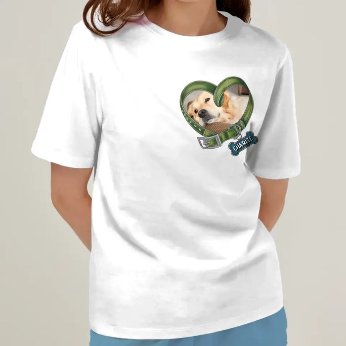 Custom Personalized Memorial Dog Photo AOP T-Shirt - Memorial Gift Idea for Mother's Day - Cool Dog Moms Club