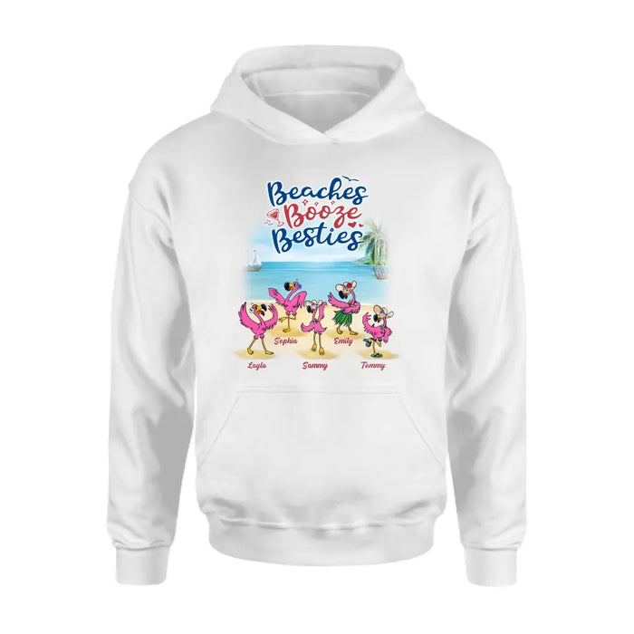 Custom Personalized Beach Besties Shirt/ Hoodie - Gift Idea For Besties/Friends/Beach Lovers - Upto 5 Besties  - I Love You To The Beach & Back