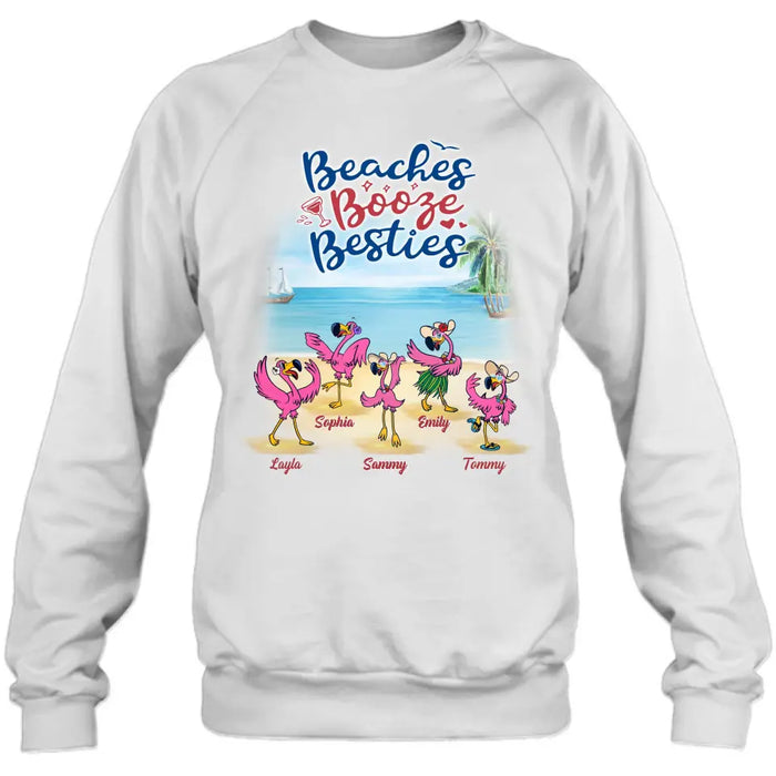 Custom Personalized Beach Besties Shirt/ Hoodie - Gift Idea For Besties/Friends/Beach Lovers - Upto 5 Besties  - I Love You To The Beach & Back