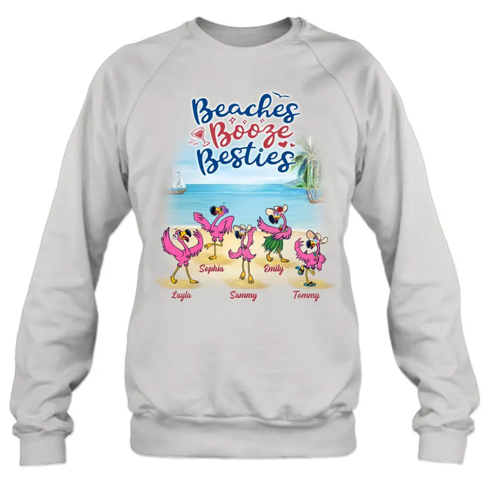 Custom Personalized Beach Besties Shirt/ Hoodie - Gift Idea For Besties/Friends/Beach Lovers - Upto 5 Besties  - I Love You To The Beach & Back