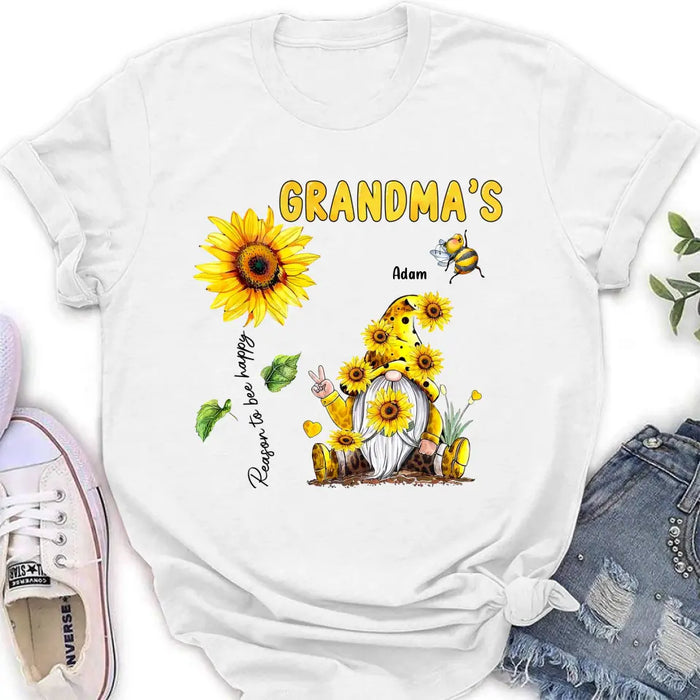 Custom Personalized Grandma Shirt/ Hoodie - Upto 6 Kids - Mother's Day Gift Idea For Grandma - Grandma's Reasons To Bee Happy