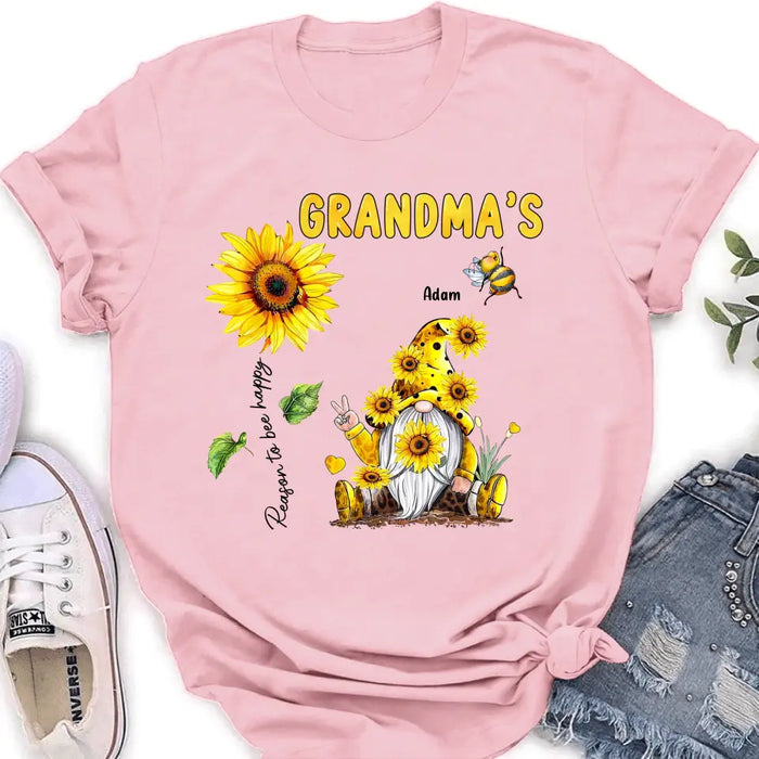 Custom Personalized Grandma Shirt/ Hoodie - Upto 6 Kids - Mother's Day Gift Idea For Grandma - Grandma's Reasons To Bee Happy