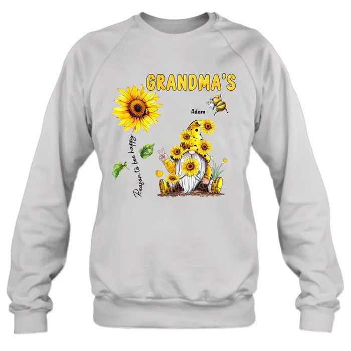 Custom Personalized Grandma Shirt/ Hoodie - Upto 6 Kids - Mother's Day Gift Idea For Grandma - Grandma's Reasons To Bee Happy