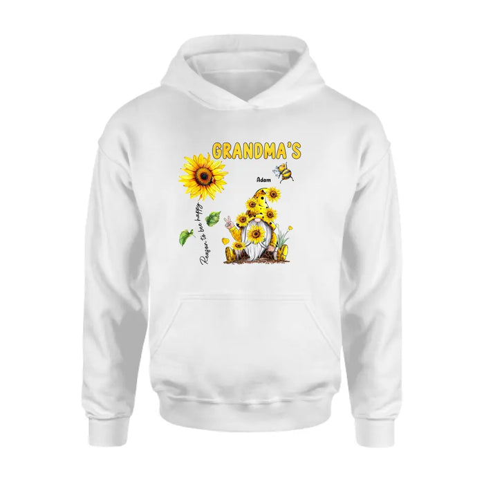 Custom Personalized Grandma Shirt/ Hoodie - Upto 6 Kids - Mother's Day Gift Idea For Grandma - Grandma's Reasons To Bee Happy