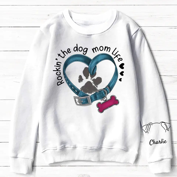 Custom Personalized Dog Mom AOP Sweater - Upto 3 Dogs - Gift Idea for Mother's Day/ Dog Lover - Rockin' The Dog Mom Life