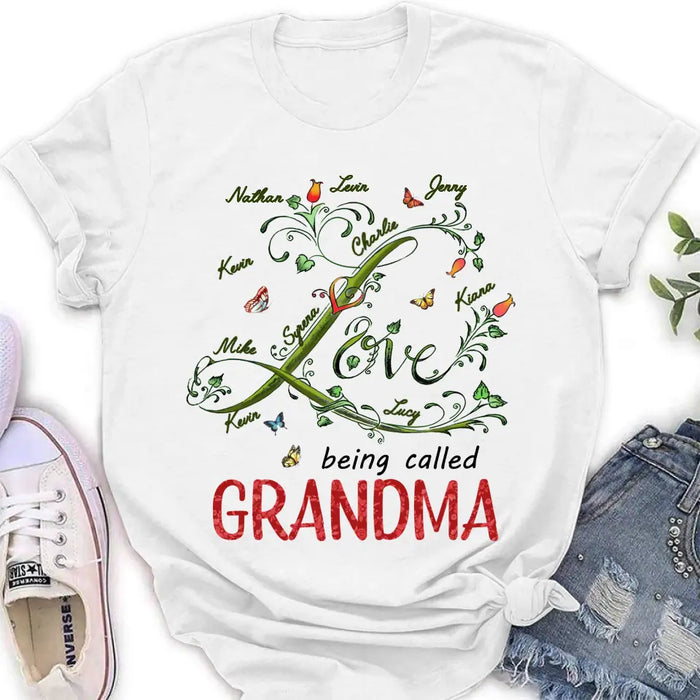 Custom Personalized Grandma Shirt/ Hoodie - Upto 10 Kids - Mother's Day Gift Idea For Grandma - Love Being Called Grandma