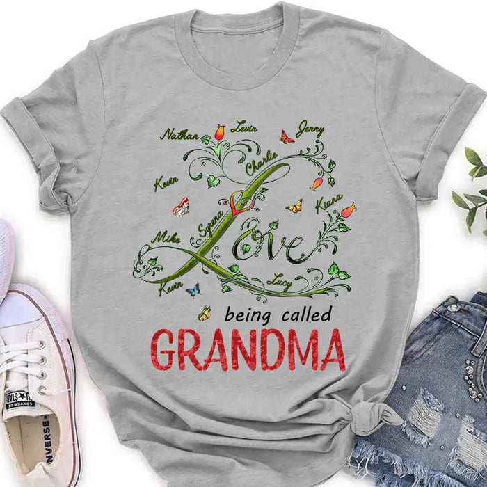 Custom Personalized Grandma Shirt/ Hoodie - Upto 10 Kids - Mother's Day Gift Idea For Grandma - Love Being Called Grandma