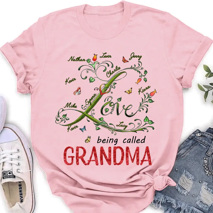 Custom Personalized Grandma Shirt/ Hoodie - Upto 10 Kids - Mother's Day Gift Idea For Grandma - Love Being Called Grandma