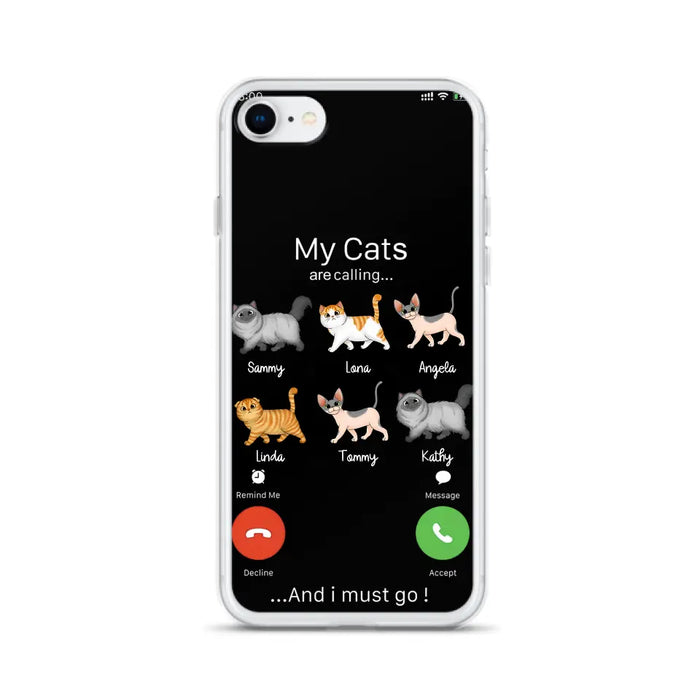 Custom Personalized Cats Phone Case - Gift Idea For Cat Lover/Mother's Day/Father's Day - My Cats Are Calling And I Must Go - Case For iPhone/Samsung