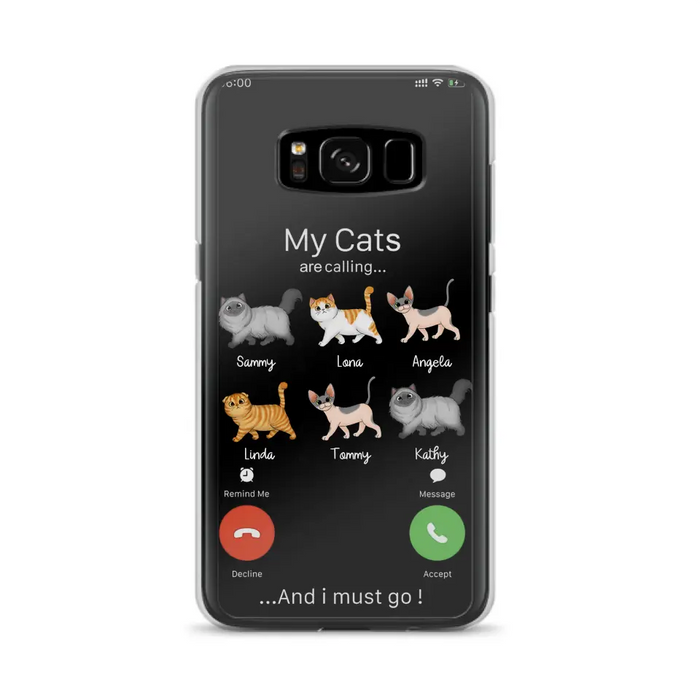 Custom Personalized Cats Phone Case - Gift Idea For Cat Lover/Mother's Day/Father's Day - My Cats Are Calling And I Must Go - Case For iPhone/Samsung