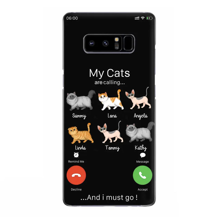 Custom Personalized Cats Phone Case - Gift Idea For Cat Lover/Mother's Day/Father's Day - My Cats Are Calling And I Must Go - Case For iPhone/Samsung