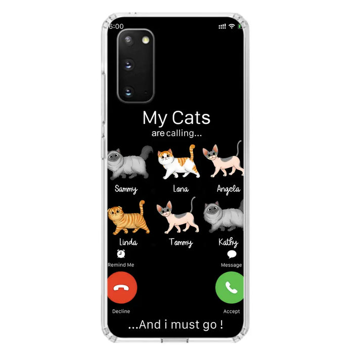 Custom Personalized Cats Phone Case - Gift Idea For Cat Lover/Mother's Day/Father's Day - My Cats Are Calling And I Must Go - Case For iPhone/Samsung