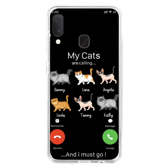 Custom Personalized Cats Phone Case - Gift Idea For Cat Lover/Mother's Day/Father's Day - My Cats Are Calling And I Must Go - Case For iPhone/Samsung