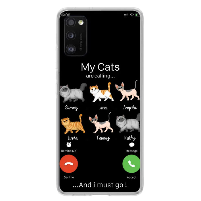 Custom Personalized Cats Phone Case - Gift Idea For Cat Lover/Mother's Day/Father's Day - My Cats Are Calling And I Must Go - Case For iPhone/Samsung