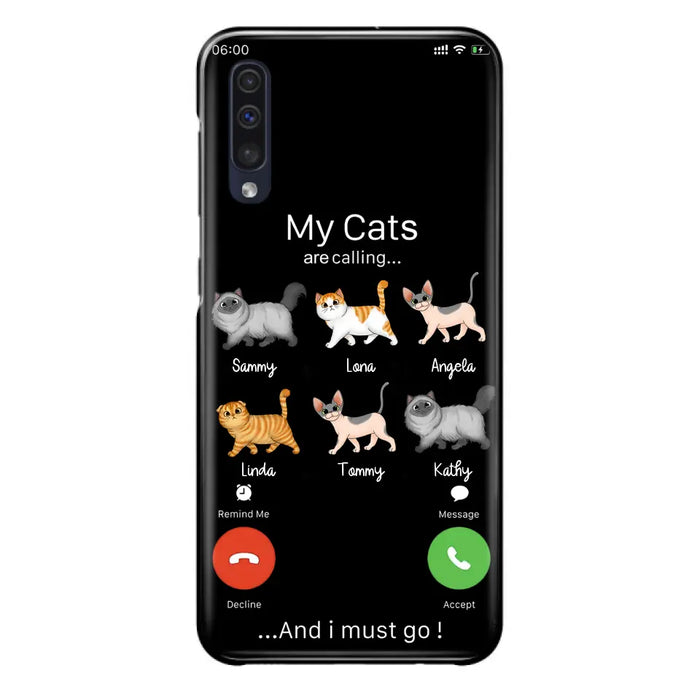 Custom Personalized Cats Phone Case - Gift Idea For Cat Lover/Mother's Day/Father's Day - My Cats Are Calling And I Must Go - Case For iPhone/Samsung