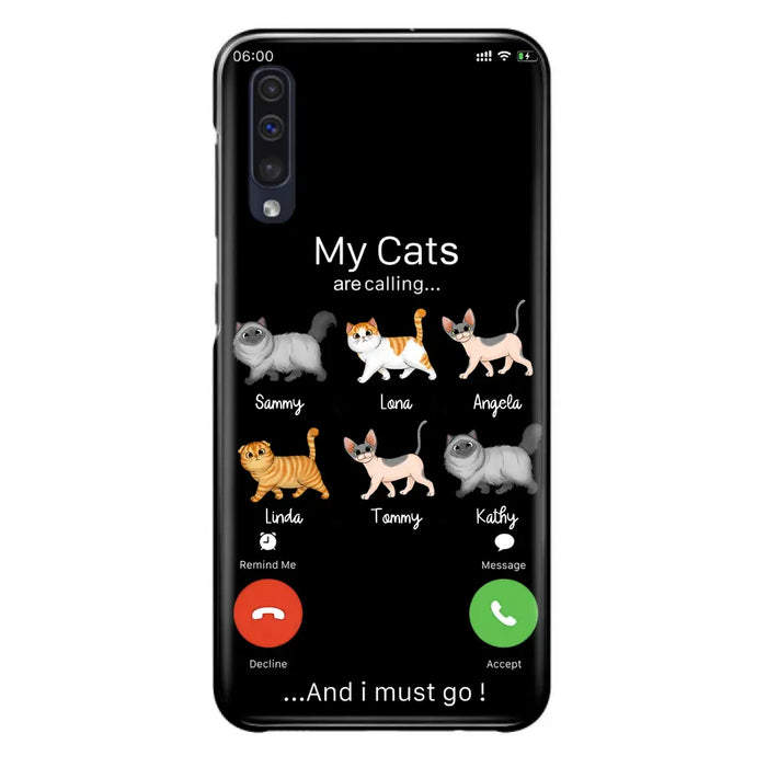 Custom Personalized Cats Phone Case - Gift Idea For Cat Lover/Mother's Day/Father's Day - My Cats Are Calling And I Must Go - Case For iPhone/Samsung