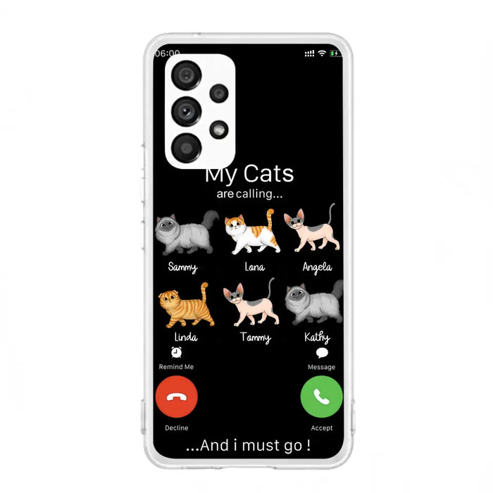 Custom Personalized Cats Phone Case - Gift Idea For Cat Lover/Mother's Day/Father's Day - My Cats Are Calling And I Must Go - Case For iPhone/Samsung