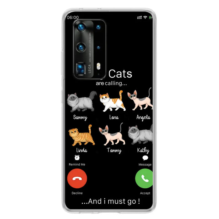 Custom Personalized Cats Phone Case - Gift Idea For Cat Lover/Mother's Day/Father's Day - Upto 6 Cats - My Cats Are Calling And I Must Go - Cases For Oppo/Xiaomi/Huawei