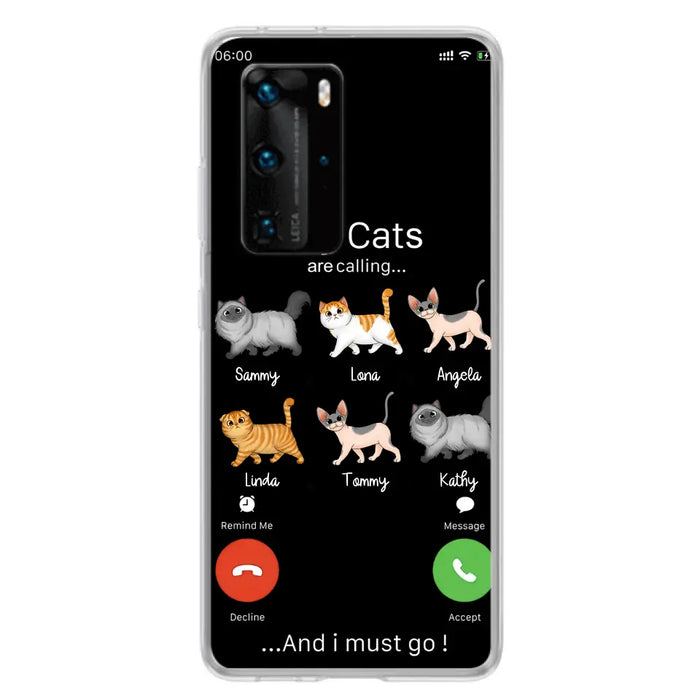 Custom Personalized Cats Phone Case - Gift Idea For Cat Lover/Mother's Day/Father's Day - Upto 6 Cats - My Cats Are Calling And I Must Go - Cases For Oppo/Xiaomi/Huawei