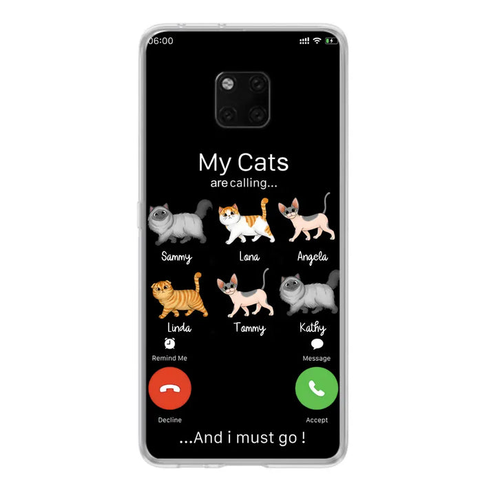 Custom Personalized Cats Phone Case - Gift Idea For Cat Lover/Mother's Day/Father's Day - Upto 6 Cats - My Cats Are Calling And I Must Go - Cases For Oppo/Xiaomi/Huawei