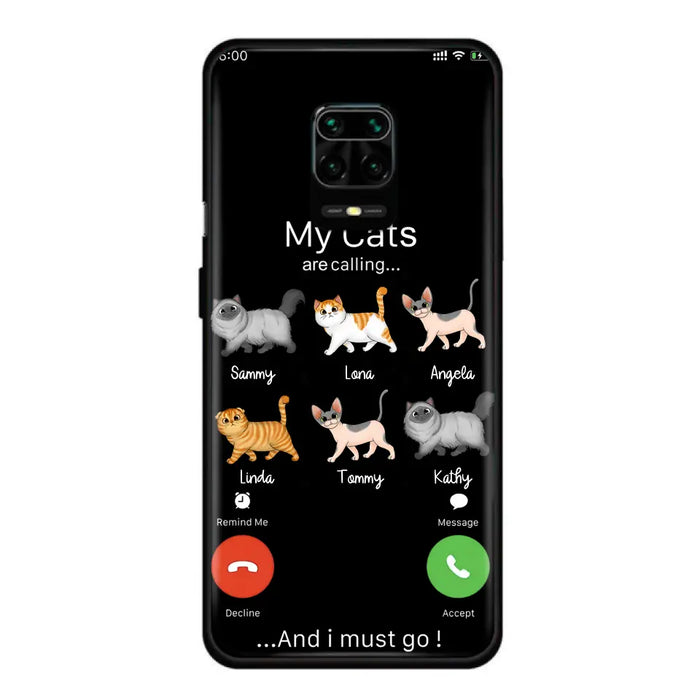 Custom Personalized Cats Phone Case - Gift Idea For Cat Lover/Mother's Day/Father's Day - Upto 6 Cats - My Cats Are Calling And I Must Go - Cases For Oppo/Xiaomi/Huawei