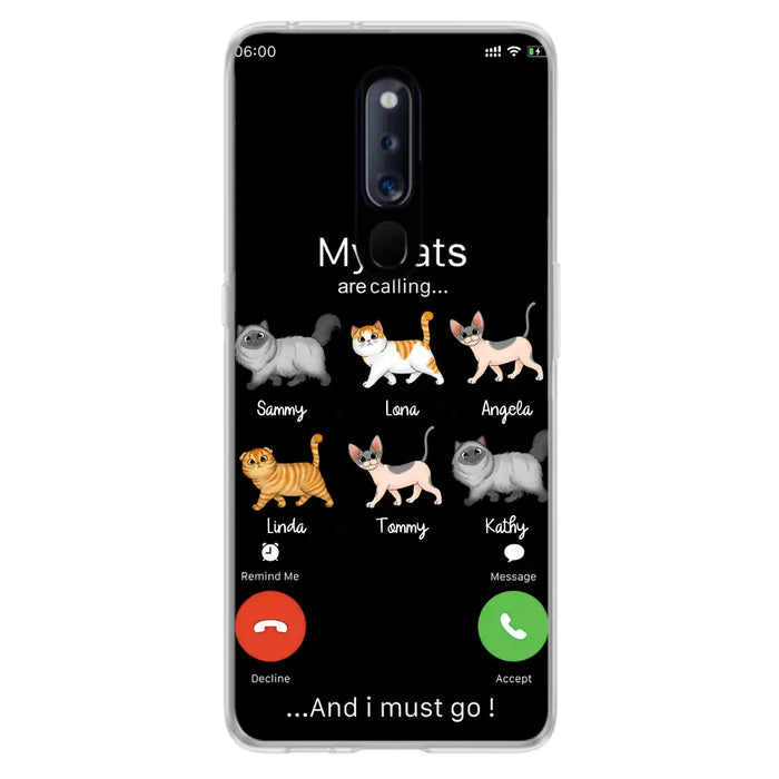 Custom Personalized Cats Phone Case - Gift Idea For Cat Lover/Mother's Day/Father's Day - Upto 6 Cats - My Cats Are Calling And I Must Go - Cases For Oppo/Xiaomi/Huawei