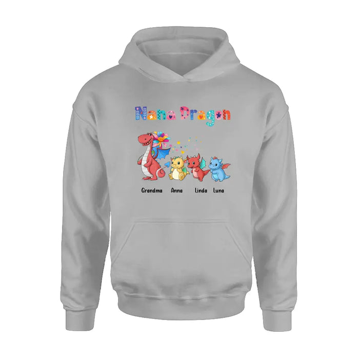 Custom Personalized Grandma Dragon Shirt/ Hoodie - Upto 10 Kids - Mother's Day Gift Idea For Grandma - Nana Dragon