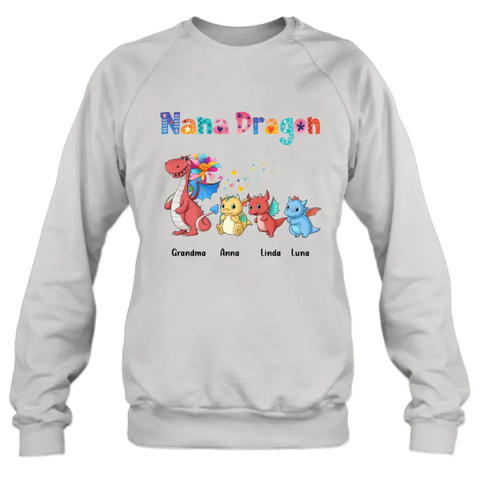 Custom Personalized Grandma Dragon Shirt/ Hoodie - Upto 10 Kids - Mother's Day Gift Idea For Grandma - Nana Dragon