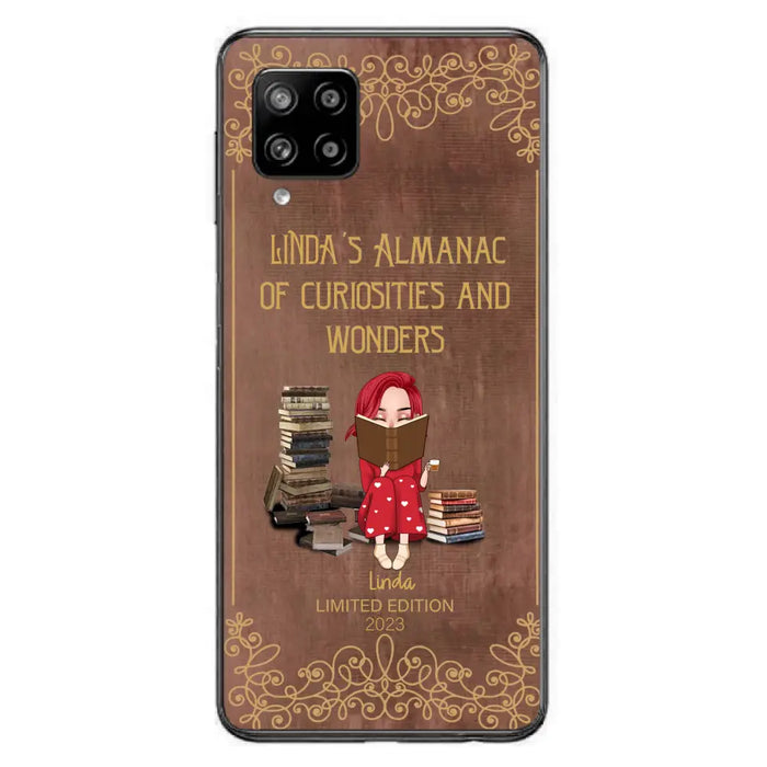 Custom Personalized Reading Girl Phone Case - Gift Idea For Reading Lovers - Almanac Of Curiosities - Cases For iPhone/Samsung