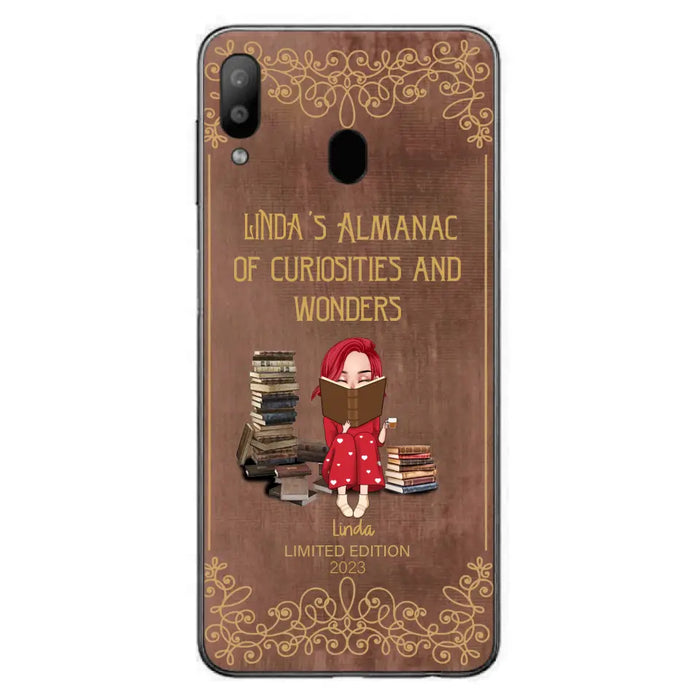 Custom Personalized Reading Girl Phone Case - Gift Idea For Reading Lovers - Almanac Of Curiosities - Cases For iPhone/Samsung