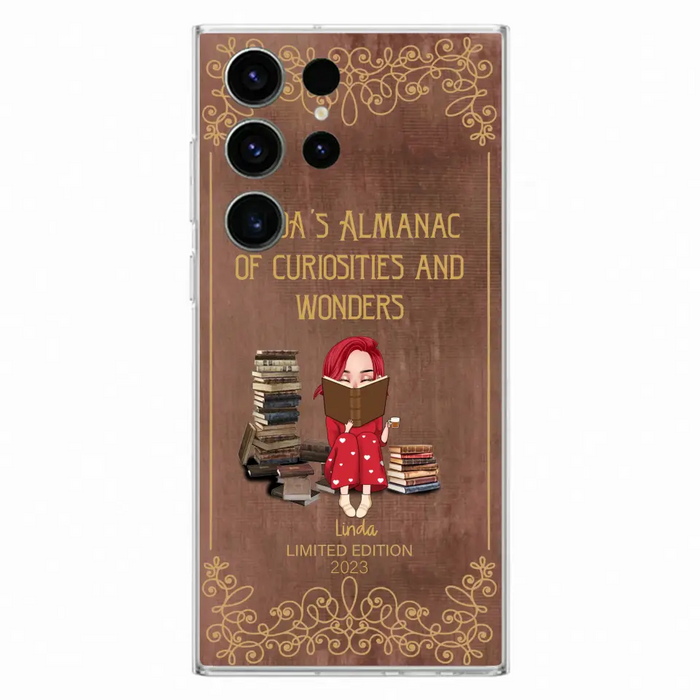 Custom Personalized Reading Girl Phone Case - Gift Idea For Reading Lovers - Almanac Of Curiosities - Cases For iPhone/Samsung